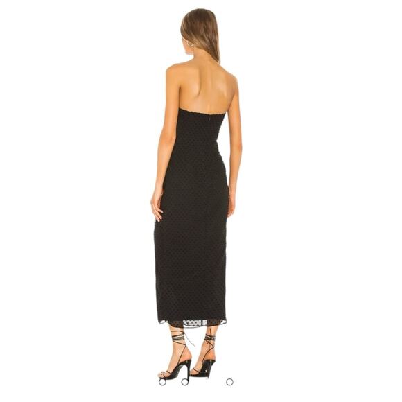 Katie May Strapless Midi Dress with Slit Black Size Medium Elegant Party Gown - Picture 3 of 8
